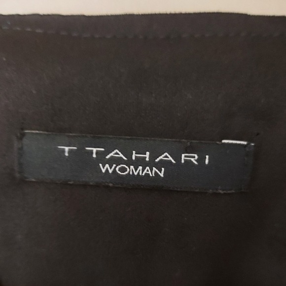 T Tahari Faux Leather Suede‎ Feel Open Jacket Blazer Cuff Sleeve 2XL - Picture 4 of 9